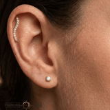 Path With Gems – 14K/18K Gold Linear Multi - Stone Threadless End - piercing - zone.com