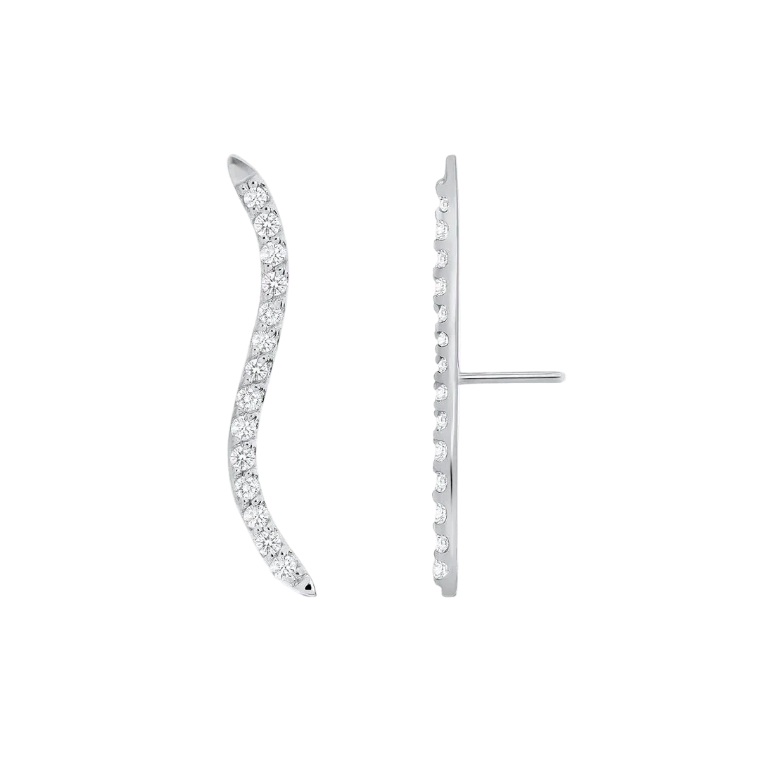 Path With Gems – 14K/18K Gold Linear Multi - Stone Threadless End - piercing - zone.com