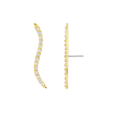 Path With Gems – 14K/18K Gold Linear Multi - Stone Threadless End - piercing - zone.com