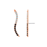 Path With Gems Half and Half – 14K/18K Gold Threadless End - piercing - zone.com