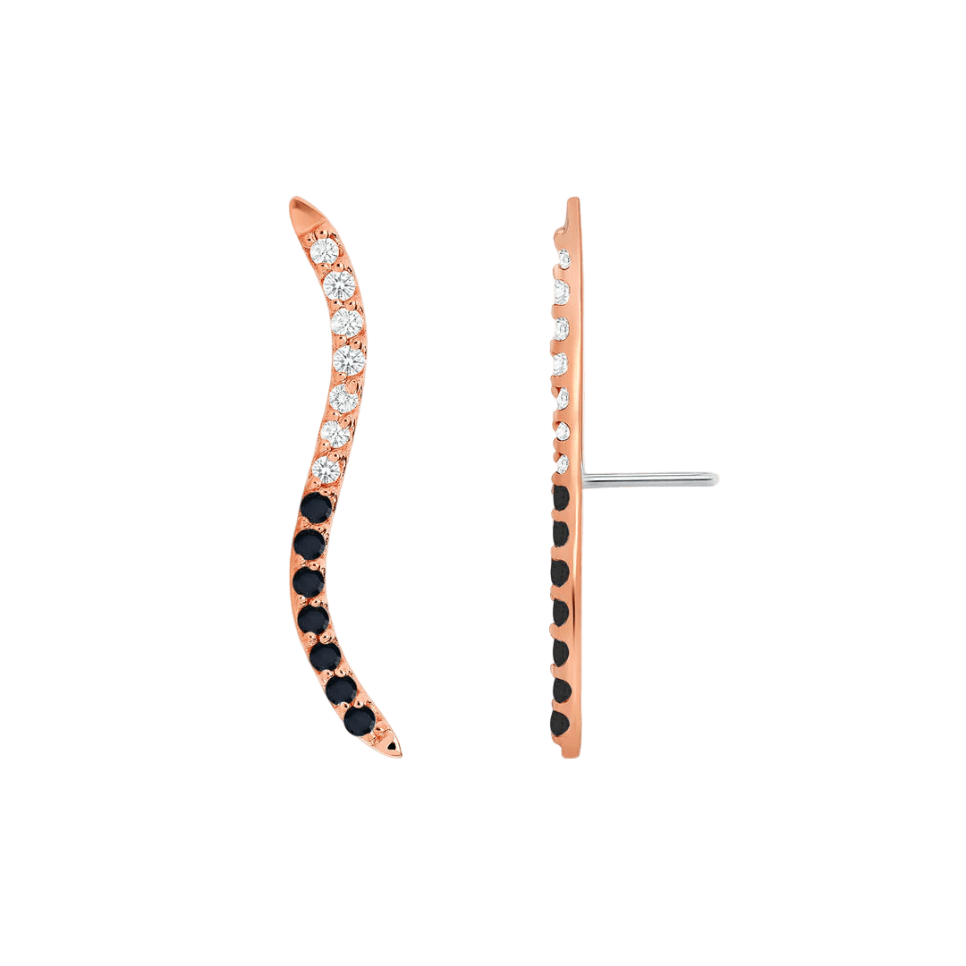 Path With Gems Half and Half – 14K/18K Gold Threadless End - piercing - zone.com