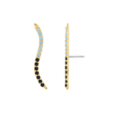 Path With Gems Half and Half – 14K/18K Gold Threadless End - piercing - zone.com