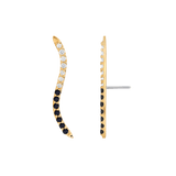 Path With Gems Half and Half – 14K/18K Gold Threadless End - piercing - zone.com