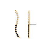 Path With Gems Half and Half – 14K Gold Threadless/Threaded End