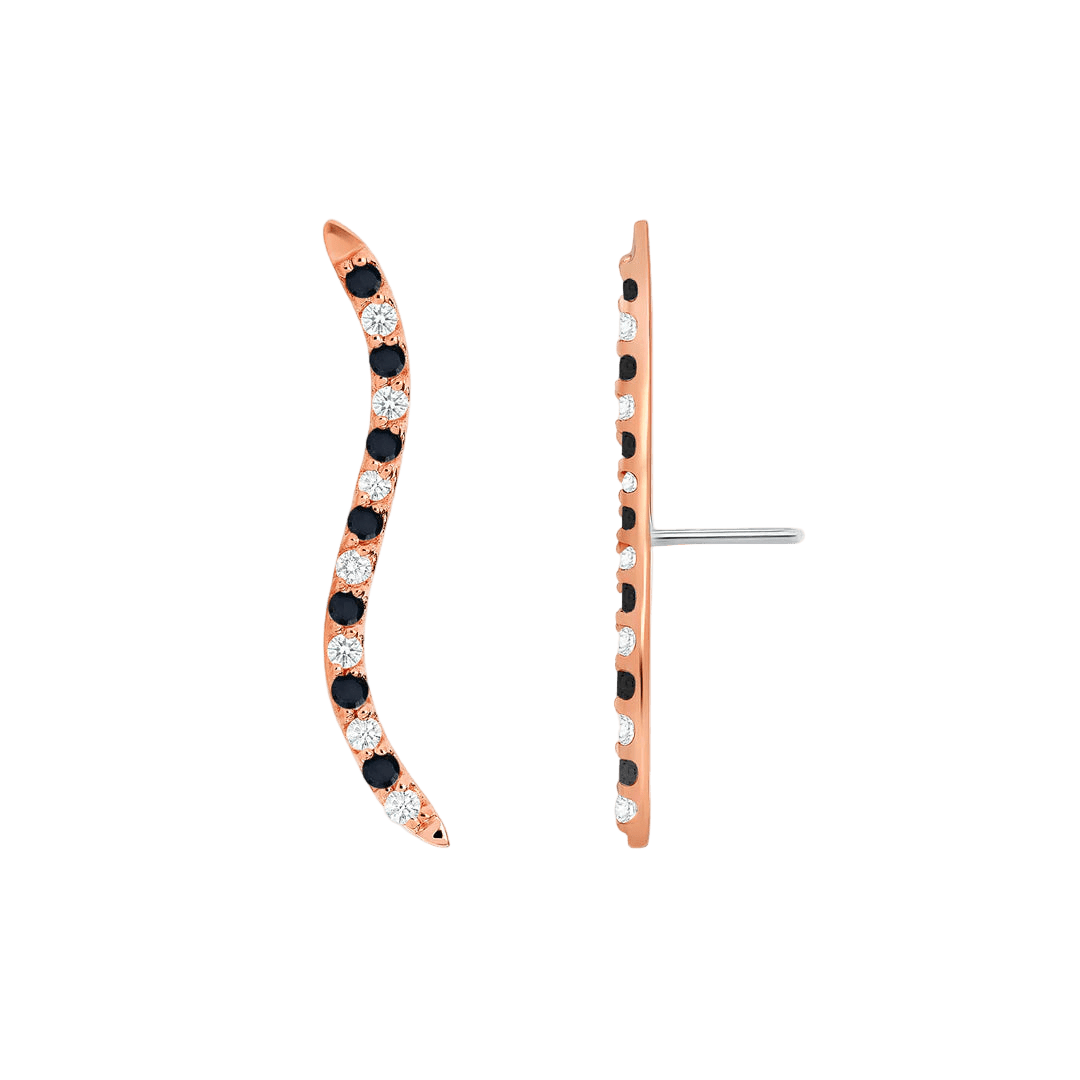 Path With Gems Zebra – 14K/18K Gold Threadless End - piercing - zone.com