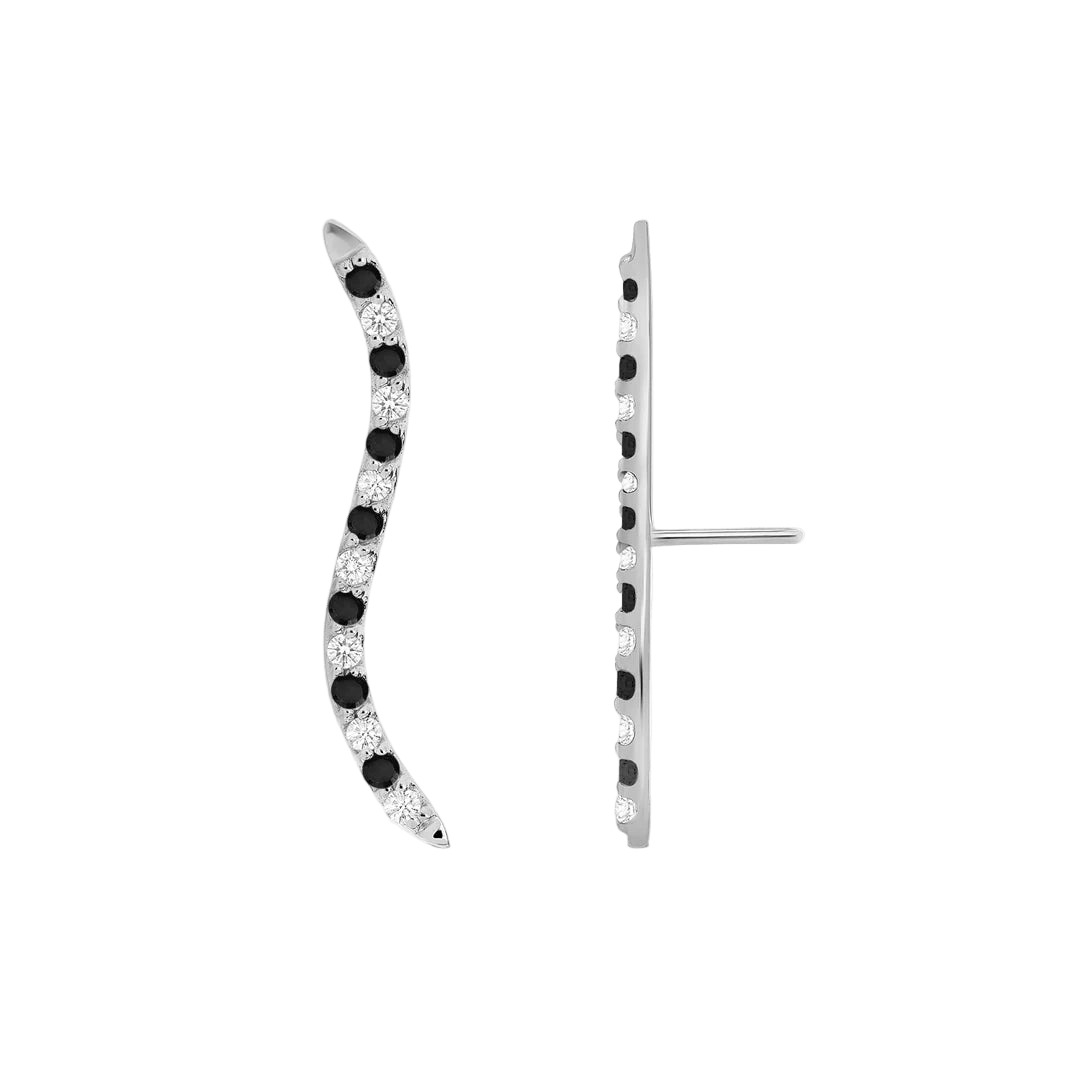 Path With Gems Zebra – 14K/18K Gold Threadless End - piercing - zone.com