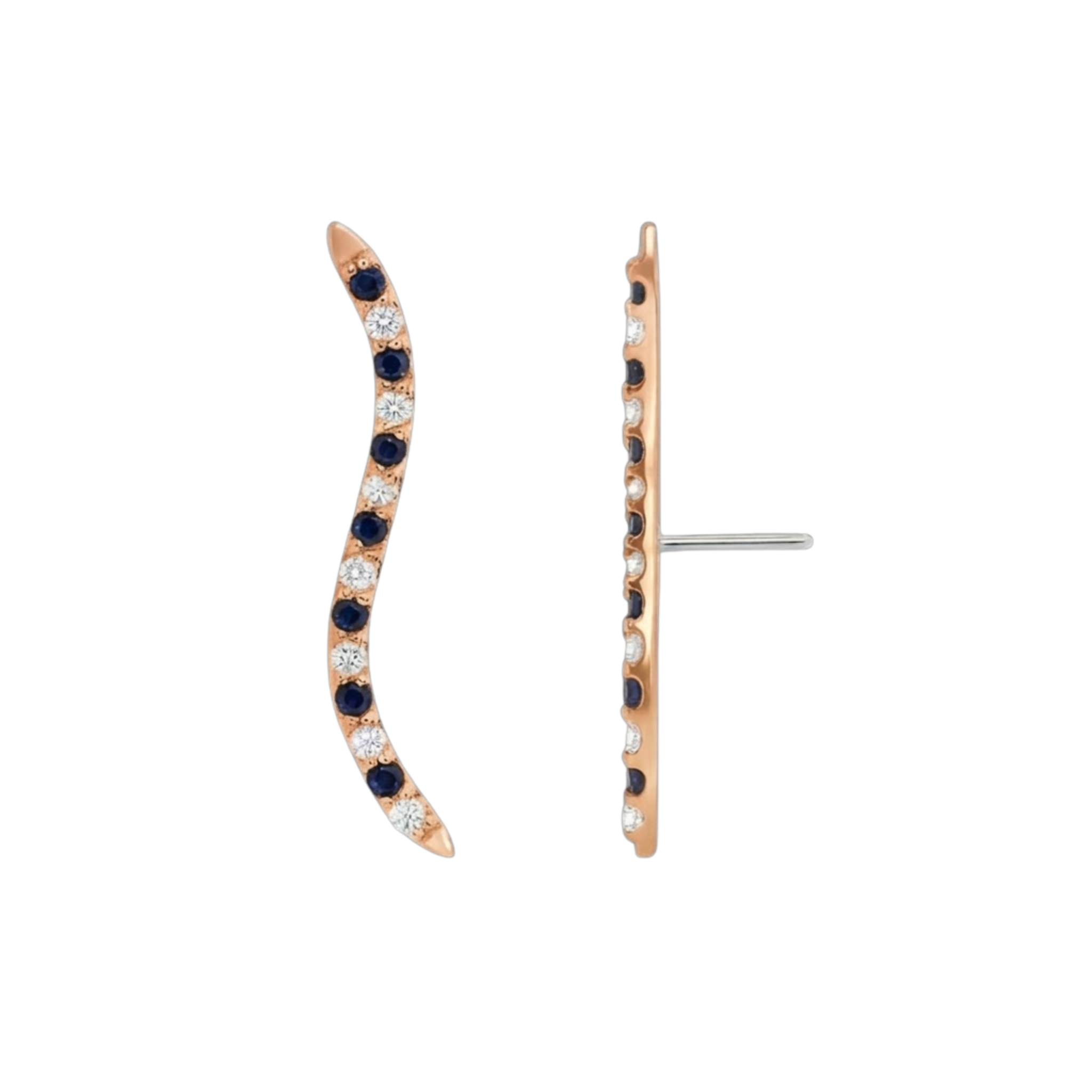 Path With Gems Zebra – 14K Gold Threadless/Threaded End