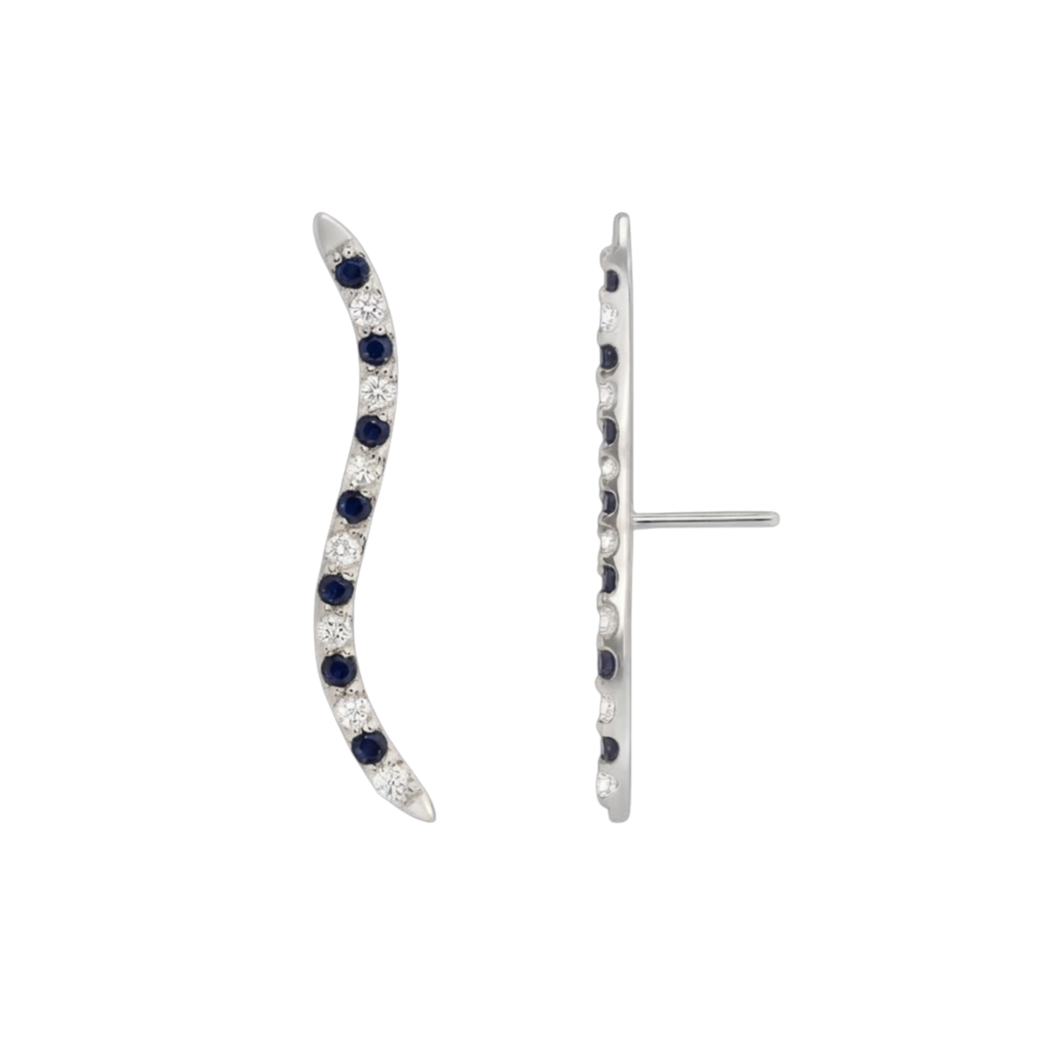 Path With Gems Zebra – 14K Gold Threadless/Threaded End