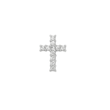 Pave Cross Pin - 14K Gold Gem Cross Threadless End - piercing - zone.com