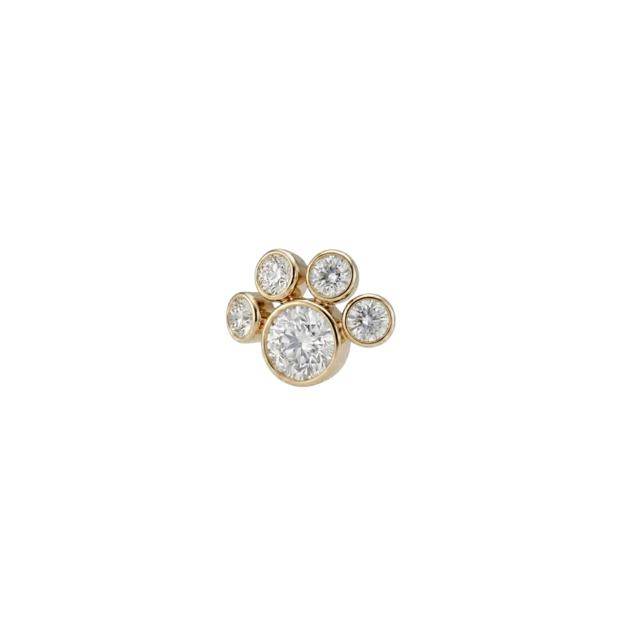 Paw – 14K Gold Threadless/Threaded End - piercing-zone.com
