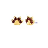 Paw Print - 18K Gold Genuine Gem Threadless/Threaded End - piercing-zone.com
