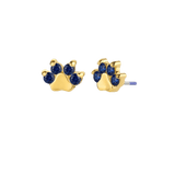 Paw Print - 18K Gold Genuine Gem Threadless/Threaded End - piercing-zone.com