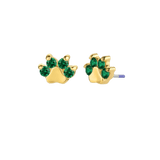 Paw Print - 18K Gold Genuine Gem Threadless/Threaded End - piercing-zone.com