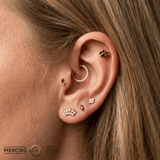 Paw Print - 18K Gold Genuine Gem Threadless/Threaded End - piercing-zone.com