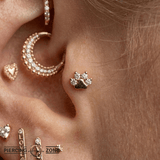 Paw Print End - 18K Gold Gem Threadless/Threaded End - piercing - zone.com