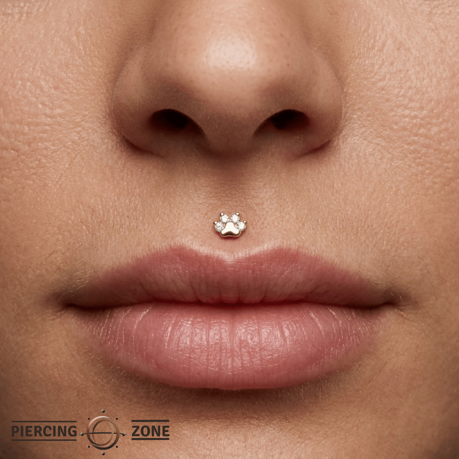 Paw Print End - 18K Gold Gem Threadless/Threaded End - piercing - zone.com