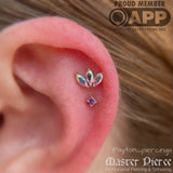 Amethyst 14K Gold Prong Threadless End – Birthstone Glow