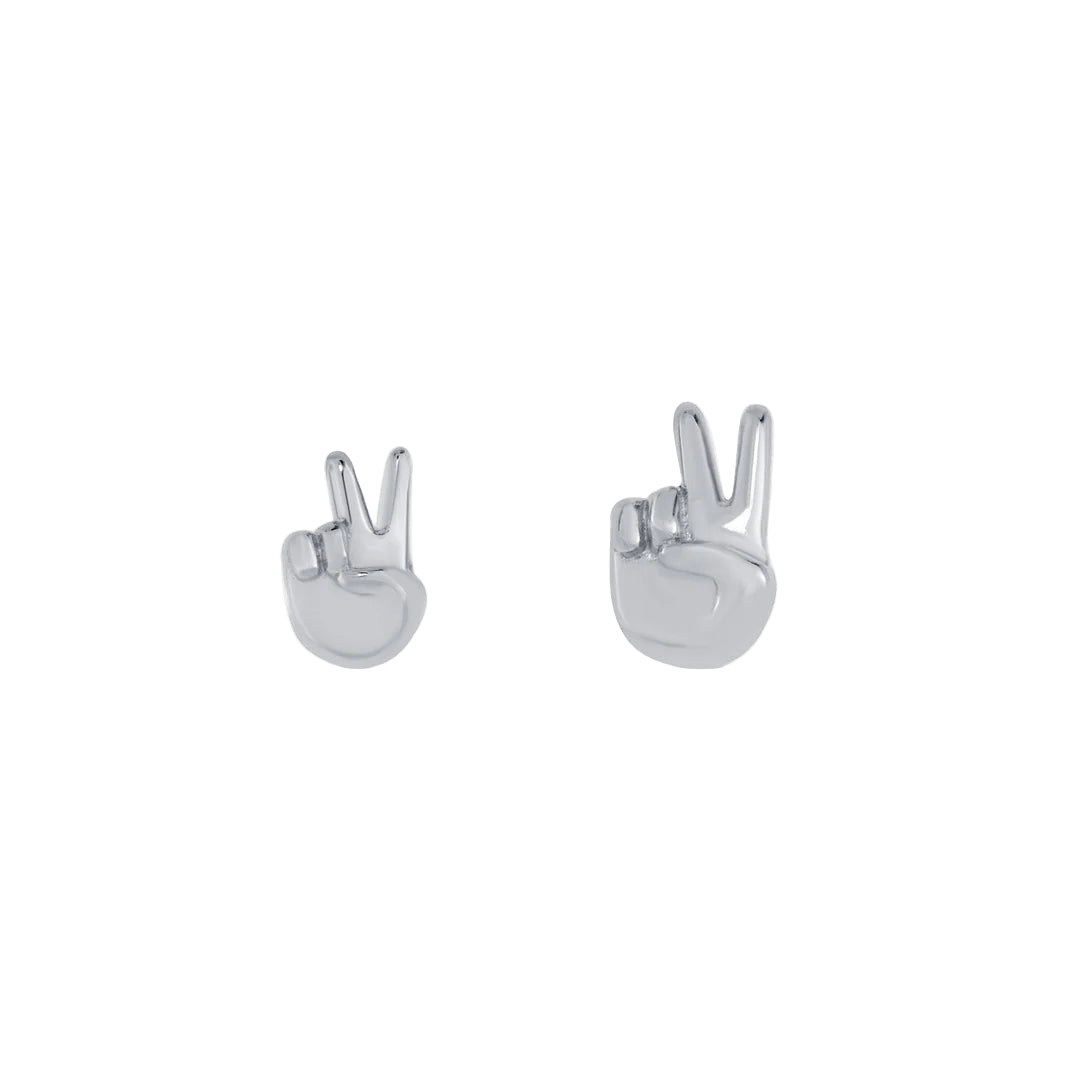 Peace Sign Emoji – 14K Gold Threadless End - piercing - zone.com