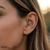 Peace Sign Emoji – 14K Gold Threadless/Threaded End - piercing - zone.com