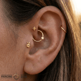 Peace Sign Emoji – 14K Gold Threadless/Threaded End - piercing - zone.com