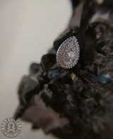 Pear CZ Double Millgrain – 14K Gold Threadless End - piercing - zone.com