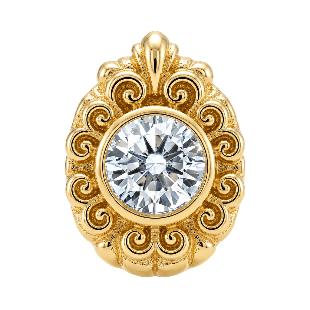 Pear Elegance - 14K Gold Threadless/Threaded - piercing-zone.com