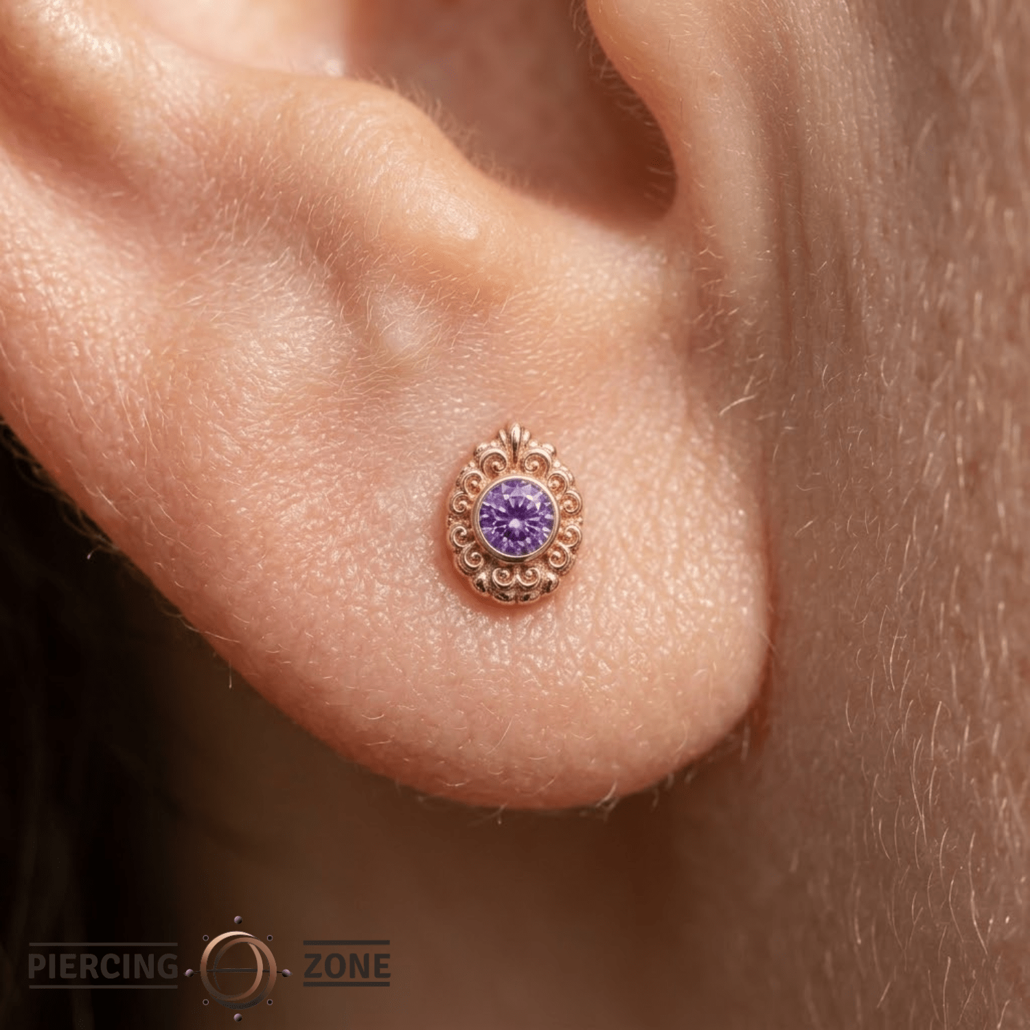 Pear Elegance - 14K Gold Threadless/Threaded - piercing - zone.com