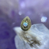 Pear Opal Double Millgrain - 14K Gold - piercing - zone.com