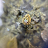 Pear Opal Double Millgrain - 14K Gold - piercing - zone.com
