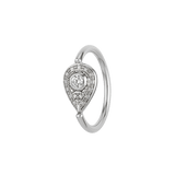 Pear Relic - 14K Gold Pear Stone Fixed Bead Ring - piercing - zone.com
