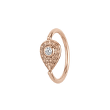 Pear Relic - 14K Gold Pear Stone Fixed Bead Ring - piercing - zone.com