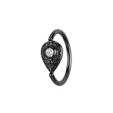 Pear Relic - 14K Gold Pear Stone Fixed Bead Ring - piercing - zone.com