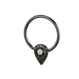 Pear Relic - 14K Gold Pear Stone Fixed Bead Ring - piercing - zone.com