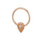 Pear Relic - 14K Gold Pear Stone Fixed Bead Ring