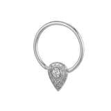 Pear Relic - 14K Gold Pear Stone Fixed Bead Ring