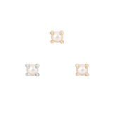 Pearl Prong – 14K Gold Threadless End - piercing - zone.com