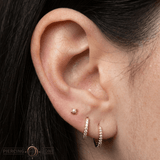 Pearl Prong – Freshwater Pearl – 14K Gold Threadless End - piercing - zone.com