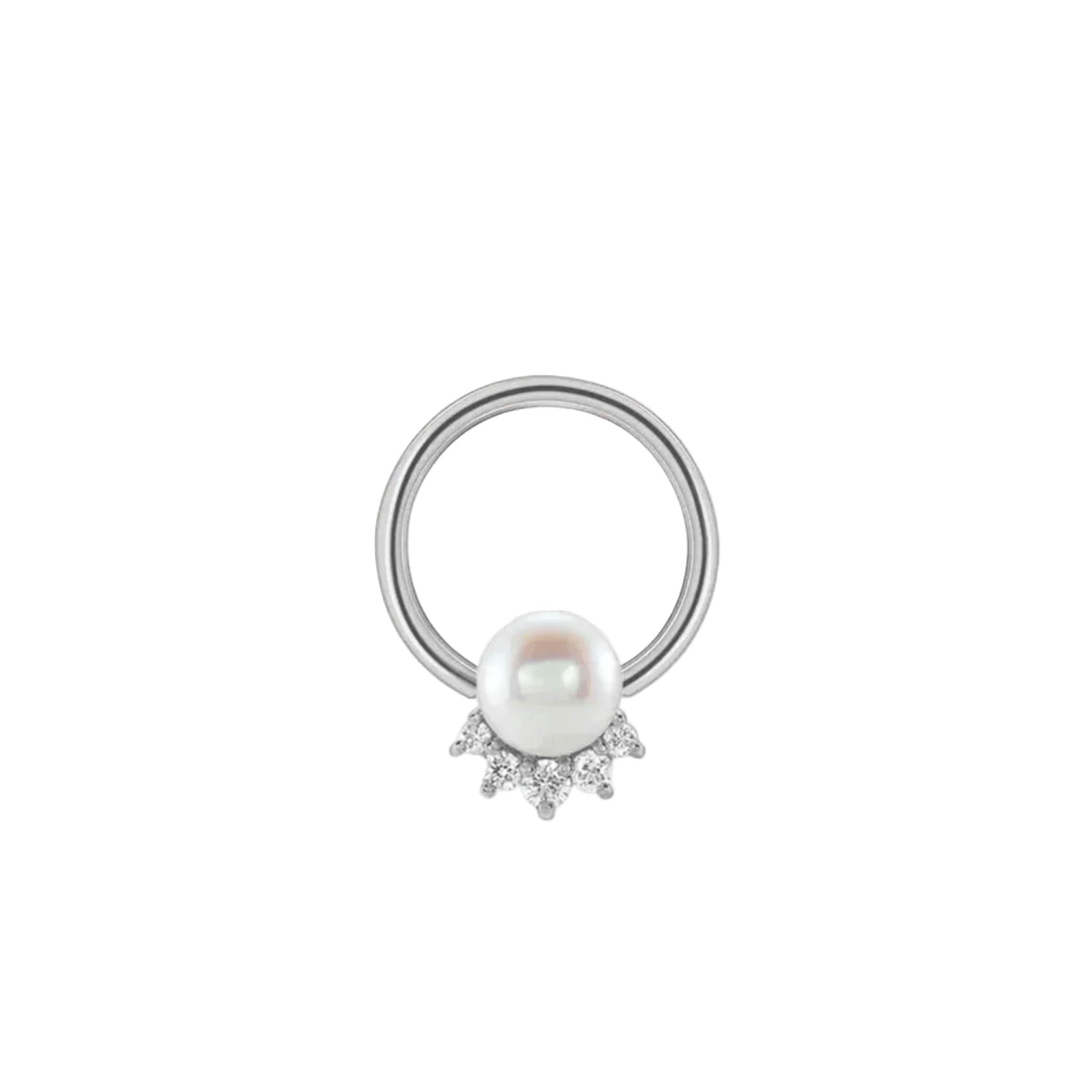Pearl Star Seamless Ring – 14K Gold Radiant Pearl & Gem Constellation - piercing-zone.com