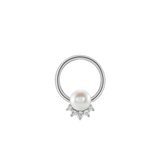 Pearl Star Seamless Ring – 14K Gold Radiant Pearl & Gem Constellation - piercing-zone.com