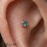 Peekaboo – Aquamarine – 14K Gold Threadless End - piercing - zone.com