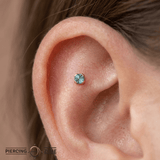 Peekaboo – Aquamarine – 14K Gold Threadless End - piercing - zone.com