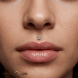 Peekaboo – Aquamarine – 14K Gold Threadless End - piercing - zone.com