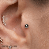 Peekaboo – Black Spinel Glow – 14K Gold Threadless End - piercing - zone.com