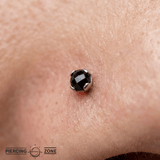 Peekaboo – Black Spinel Glow – 14K Gold Threadless End - piercing - zone.com