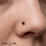 Peekaboo – Black Spinel Glow – 14K Gold Threadless End - piercing - zone.com