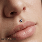 Peekaboo – London Blue Topaz – 14K Gold Threadless End - piercing - zone.com