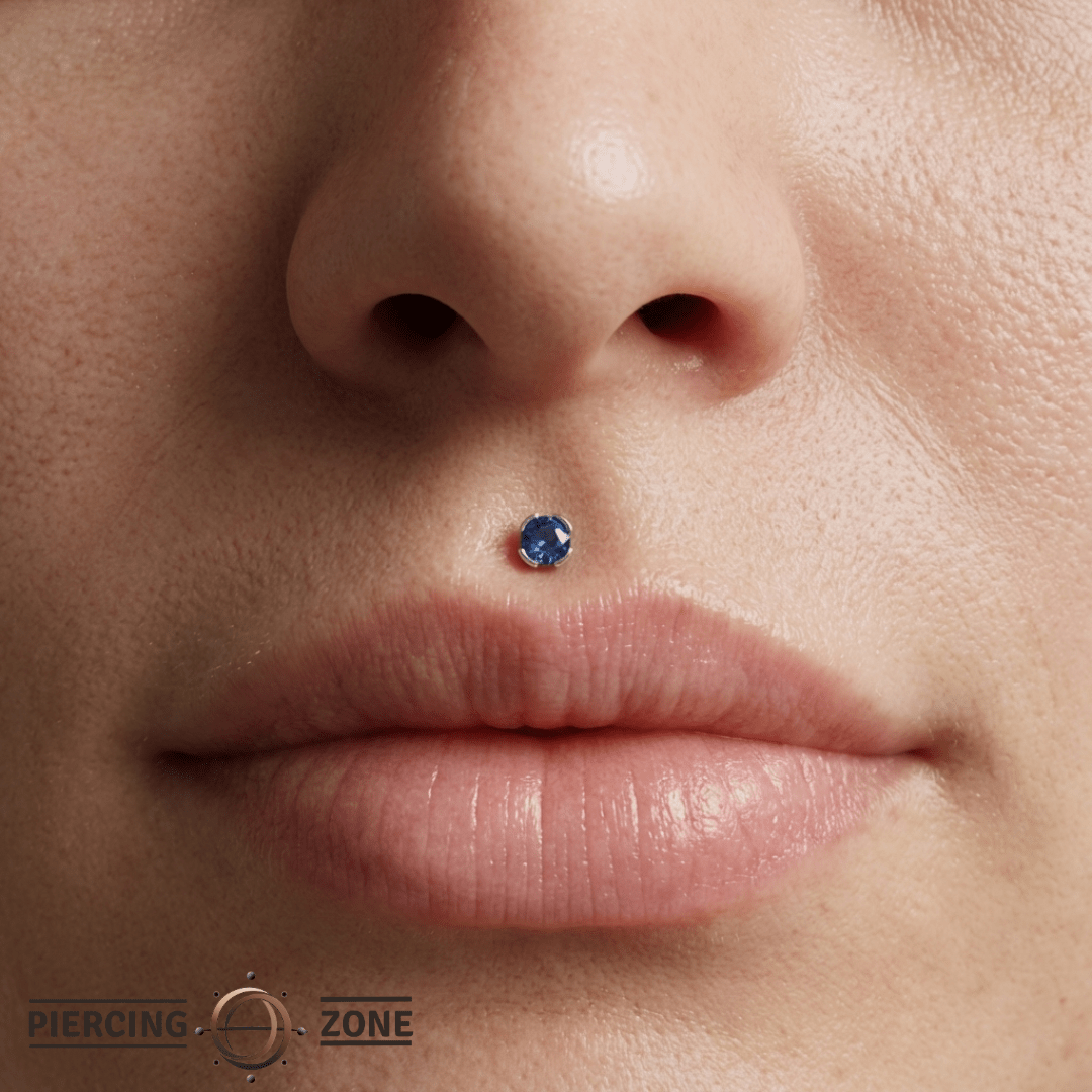 Peekaboo – London Blue Topaz – 14K Gold Threadless End - piercing - zone.com