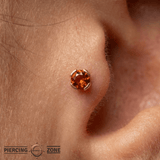 Peekaboo – Orange Garnet – 14K Gold Threadless End - piercing - zone.com