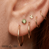 Peekaboo – Peridot – 14K Gold Threadless End - piercing - zone.com