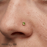 Peekaboo – Peridot – 14K Gold Threadless End - piercing - zone.com